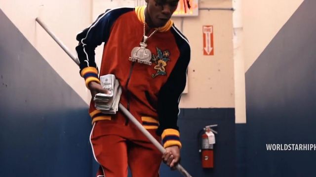 Orange track jacket worn by YNW Melly in his Melly The Menace music video (WSHH Exclusive)