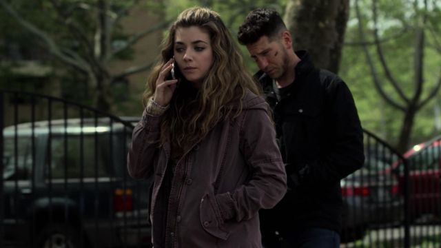 Purple jacket worn by Amy Bendix (Giorgia Whigham) in Marvel's The Punisher S02E06