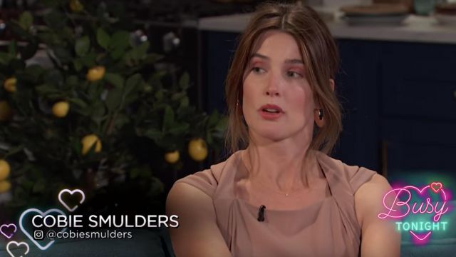 Earrings worn by Cobie Smulders in Busy Tonight January 23, 2019