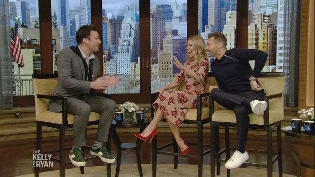 Green Sneakers worn by Jimmy Fallon as seen on LIVE with Kelly and Ryan  February 14, 2019 | Spotern