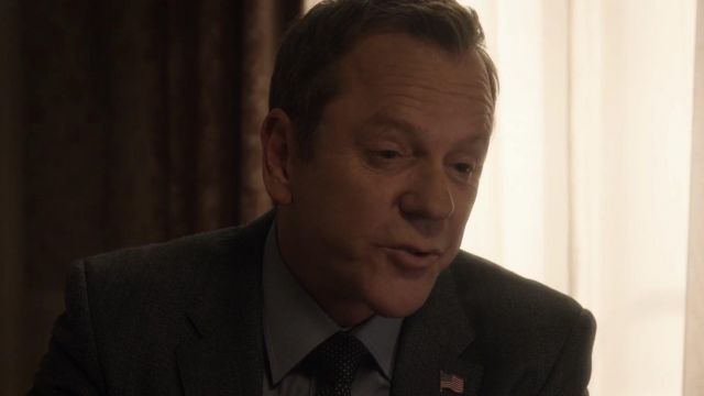 Gray suit jacket worn by Tom Kirkman (Kiefer Sutherland) as seen in Designated Survivor (Season 3)