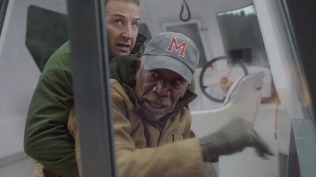 "M" grey cap worn by Allan Trumbull (Morgan Freeman) in Angel Has Fallen