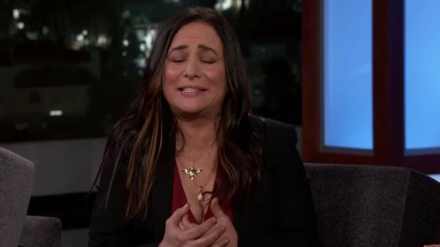 Necklace Gold Pendant worn by Pamela Adlon on Jimmy Kimmel Live June 14, 2019