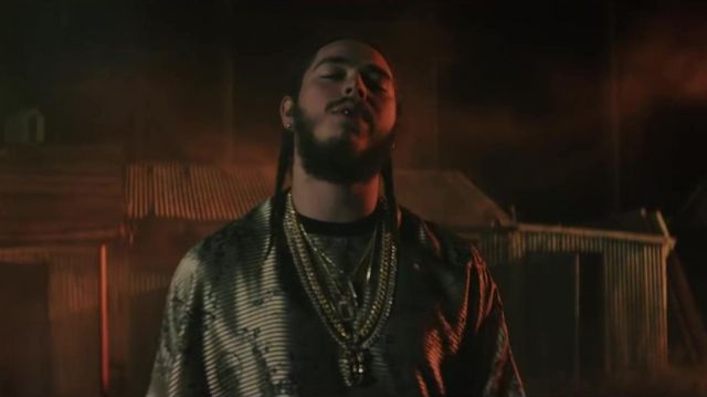 Striped t-shirt worn by Post Malone in his Go Flex music video