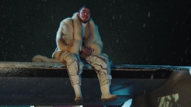 white and black trousers worn by Post Malone in his Psycho music video feat. Ty Dolla $ign