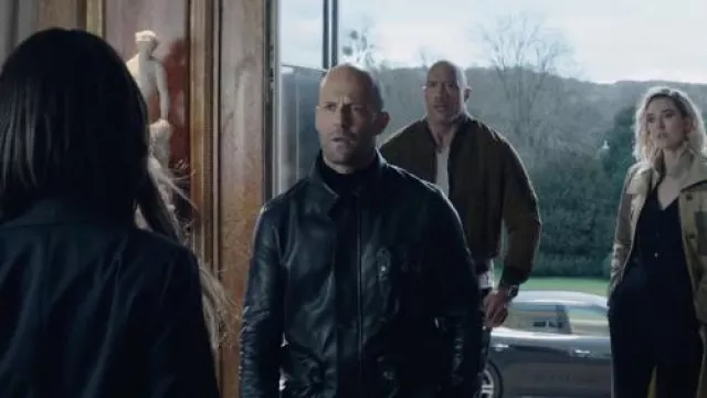 The leather jacket worn by Shaw (Jason Statham) in the movie Fast & Furious: Hobbs & Shaw