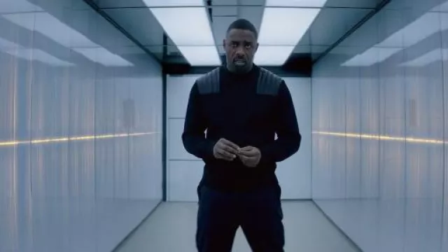 Black sweatshirt worn by Brixton (Idris Elba) as seen in Fast & Furious Presents: Hobbs & Shaw outfits