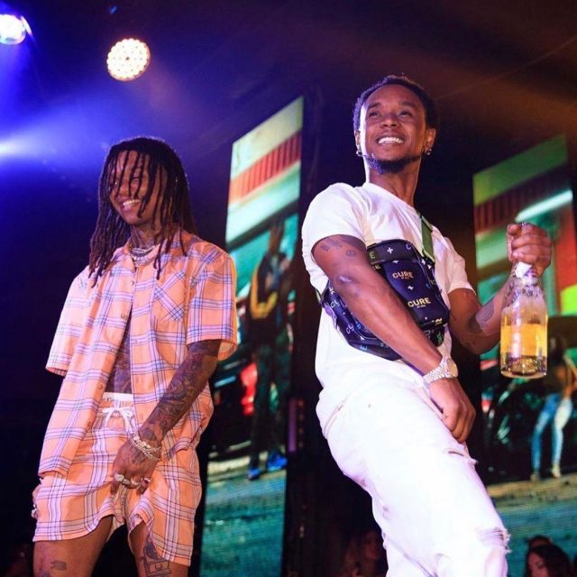 Co-ord Plaid ensemble worn by Swae Lee on @raesremmurd Instagram account