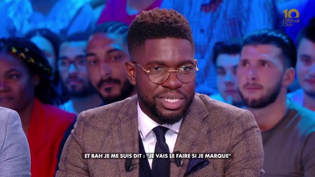 The jacket plaid worn by Samuel Umtiti in the emission Canal Football Club