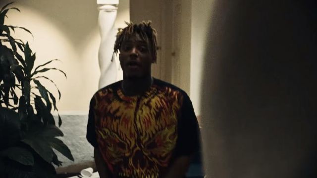 Printed T-shirt worn by Juice Wrld in his Black & White music video