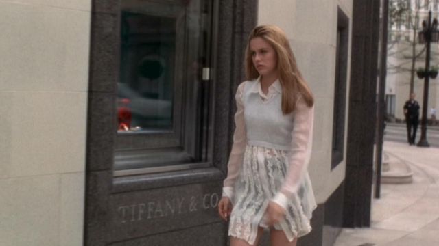 The top light blue worn above the shirt by Cher Horowitz (Alicia Silverstone) in the movie Clueless
