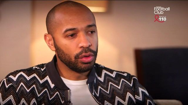 The jacket bomber jacket bomber worn by Thierry Henry during his interview with Olivier Dacourt in the Channel Football Club