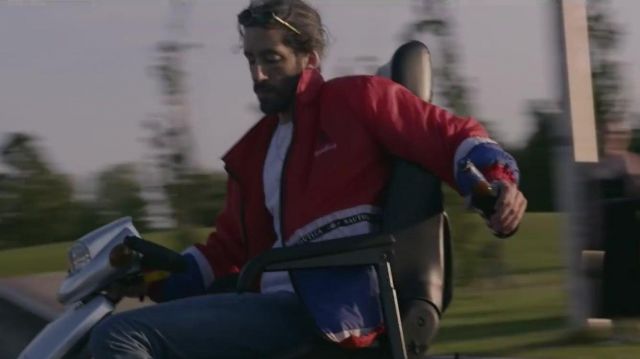 Jacket blue white red Nautica worn by Lomepal in his clip 70