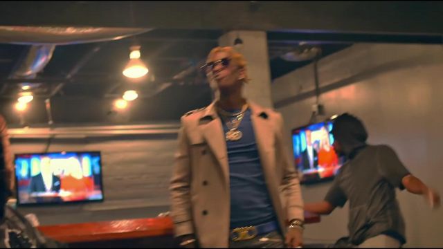 The coat trench coat worn by Young Thug in her music video Halftime
