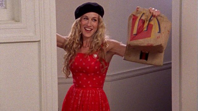 Red Dress worn by Carrie Bradshaw (Sarah Jessica Parker) as seen in Sex and the City (S02E12)
