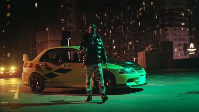 White print pants worn by Laylow in his TRINITYVILLE music video