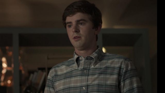 Plaid Checked Blue Shirt worn by Dr. Shaun Murphy (Freddie Highmore) as seen in The Good Doctor