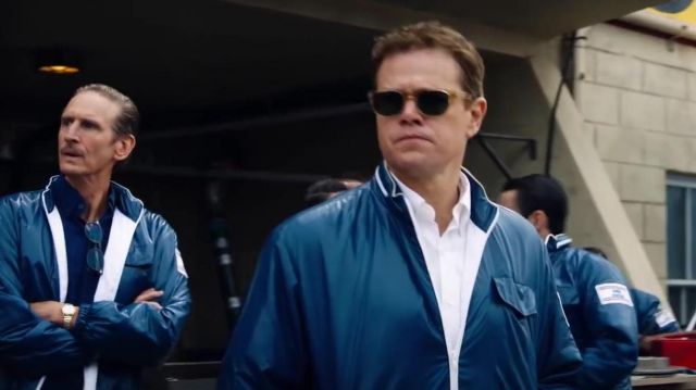The blue jacket of Carroll Shelby (Matt Damon) in The le Mans 66