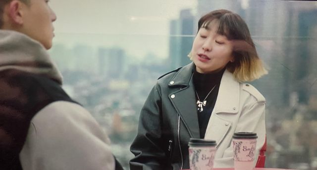 Black & White leather jacket worn by Jo Yi-Seo (Kim Da-mi) from Itaewon Class (Season 1 Episode 13)