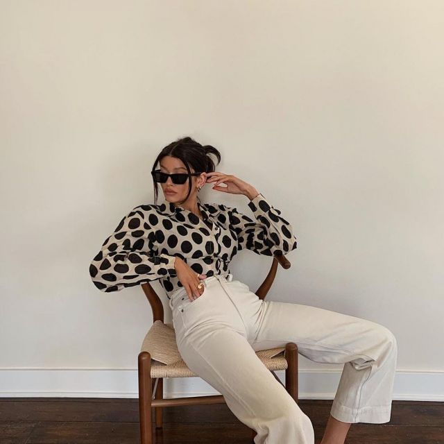 El top estampado que lució Madeleine Rose en su cuenta de Instagram @cheriemadeleine