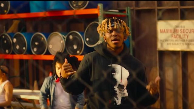 Black Hoodie with White Design worn by KSI in Wake Up Call music video feat. Trippie Redd