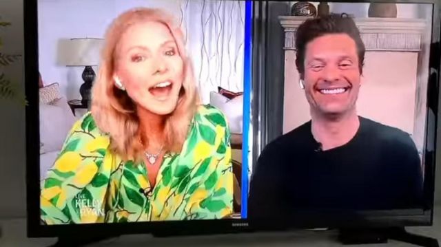 Blouse with lemons worn by Kelly Ripa in LIVE with Kelly and Ryan 21st May, 2020