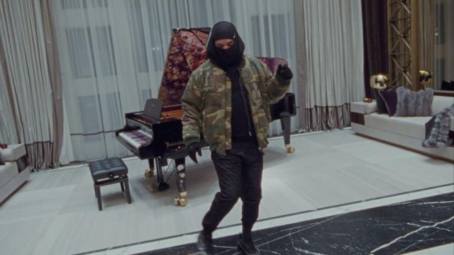 The black pants worn by Drake in his clp Toosie Slide