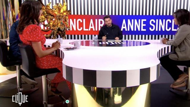 La robe rouge portée par Emilie Papathéodorou dans l'émission Clique