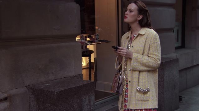 The yellow tweed jacket worn by Blair Waldorf (Leighton Meester) in Gossip Girl Season 6 Episode 6