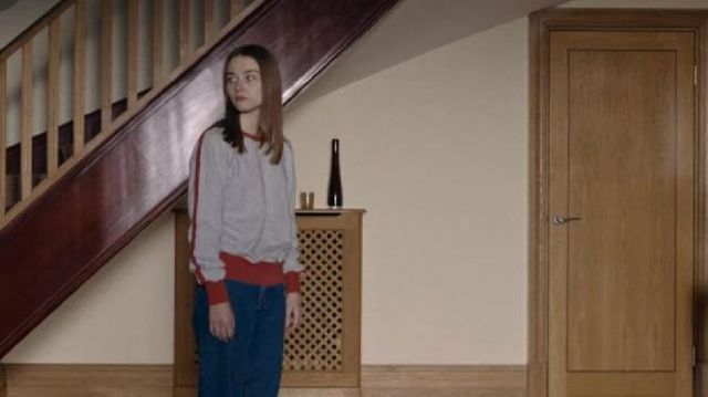 Grey and red sweatshirt worn by Alyssa (Jessica Barden) in The End of The F...ing World S02E02