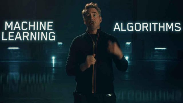 Full-zip sweater of Robert Downey Jr. in The Age of A.I.