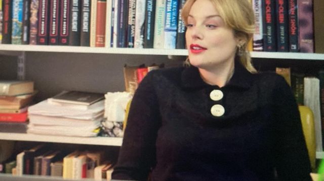 Polo with large buttons worn by Sofie (Ida Engvoll) in Love &amp; Anarchy (S01E01)