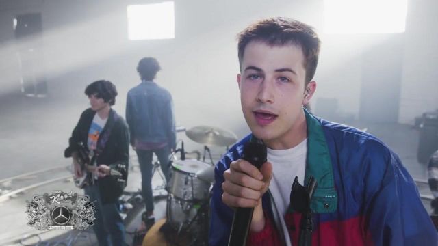 Blue, Red, and Green Jacket/Windbreaker worn by Dylan Minnette in Wallows – Virtual Aerobics & Are You Bored Yet?