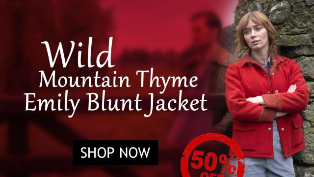 Romarin Wild Mountain Thym en Laine Veste Rouge Femmes porté par Emily Blunt (Emily Blunt) dans Wild Mountain Thym