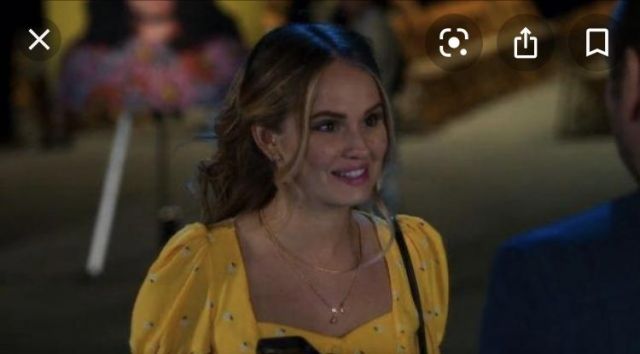 Yellow dress of Patty bladel of Patty Bladell Debby Ryan in the series Insatiable