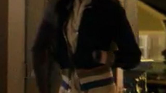 Vest woman stripe colors at the bottom of Melody (Reign Edwards) in Snowfall (S02E03)