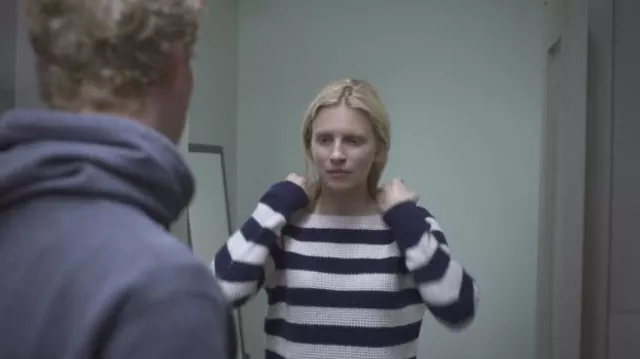 Striped sweater worn by Prairie Johnson (Brit Marling) in The OA TV series outfits (Season 1 Episode 1)