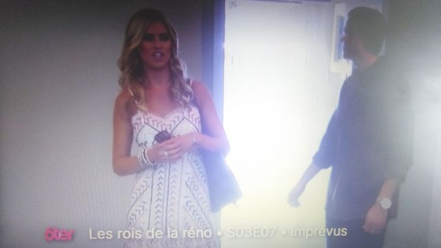 Dress with sequins and white rhinestones of Christina El Moussa in The Kings of the renovation