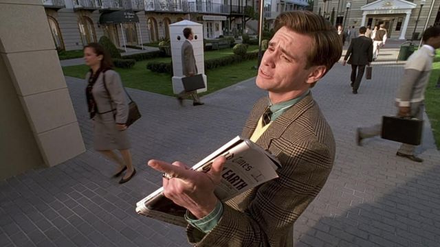 The suit jacket plaid of Truman Burbank (Jim Carrey) in the movie The Truman  Show