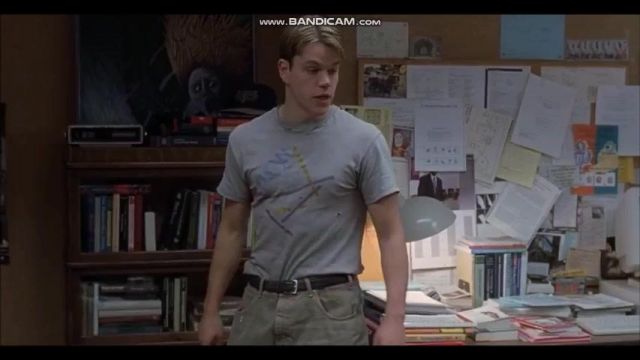 T-shirt gris de Will (Matt Damon) dans Good Will Hunting