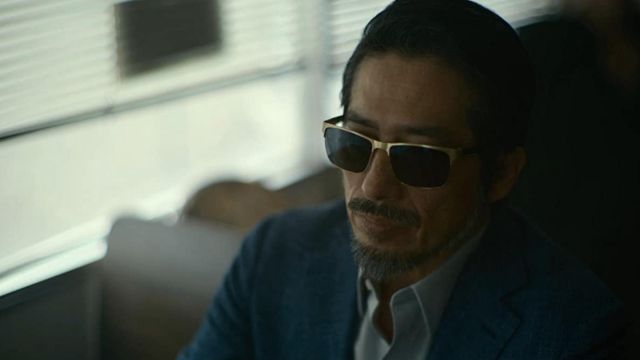 Gold sunglasses worn by Bly Tanaka (Hiroyuki Sanada) as seen in Army of the Dead