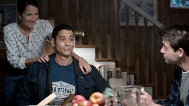 Old Storage blue tee worn by Eric Payne (Charlie Barnett) as seen in Ordinary Joe (Season 1 Episode 1)