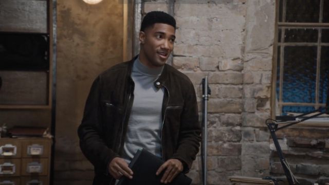Suede jacket worn by Andre Raines (Carter Redwood) as seen in FBI: International TV series (S01E01)
