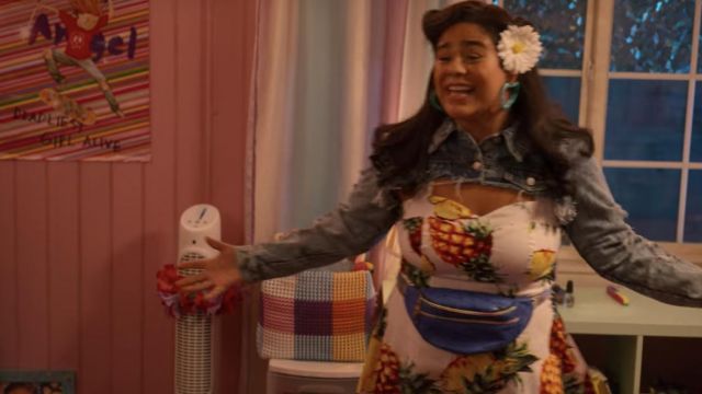 Pineapple Printed Dress worn by Jasmine (Jessica Marie Garcia) as seen in On My Block TV series wardrobe (S04E06)