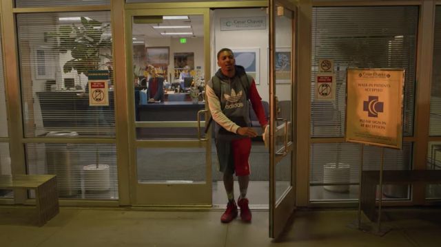 Red sneakers worn by Jamal Turner (Brett Gray) as seen in On My Block Tv show outfits (Season 4 Episode 9)