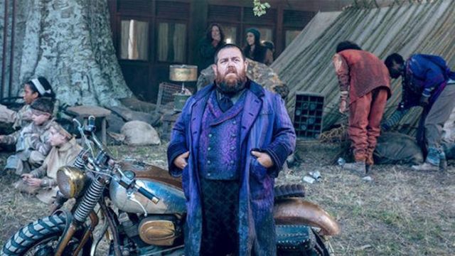 Purple Trench Coat worn by Declan Orrun (Nick Frost) as seen in The Nevers Tv series outfits (Season 1)