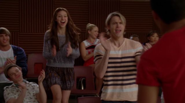 Jupe imprimée à motifs multicolores portée par Marley Rose (Melissa Benoist) comme on le voit dans Glee série TV garde-robe (S04E21)