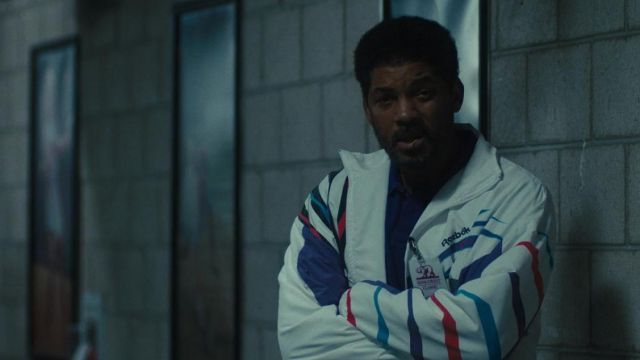 Reebok Striped Track Jacket in white worn by Richard Williams (Will Smith) as seen in King Richard movie