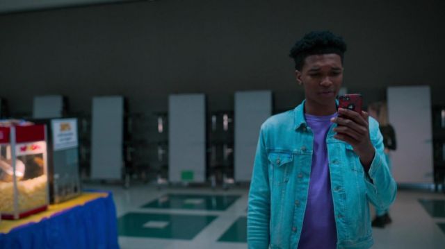 Denim jacket worn by ace Carson (Isaiah R. Hill) as seen in Swagger TV show outfits (S01E06)