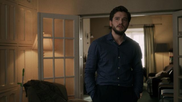Blue checkered shirt worn by Michael (Kit Harington) as seen in Modern Love TV series wardrobe (Season 2 Episode 3)